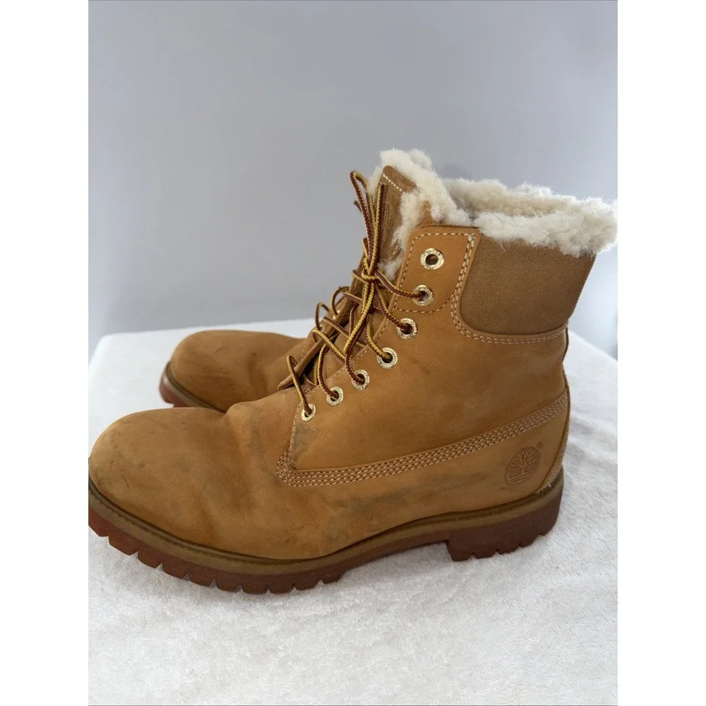 Timberland 6-Inch Premium Waterproof Fleece Boots EU 44UK 9 US 10M Sherpa Lining